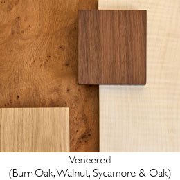 Veneered (Burr Oak, Walnut, Sycamore & Oak)